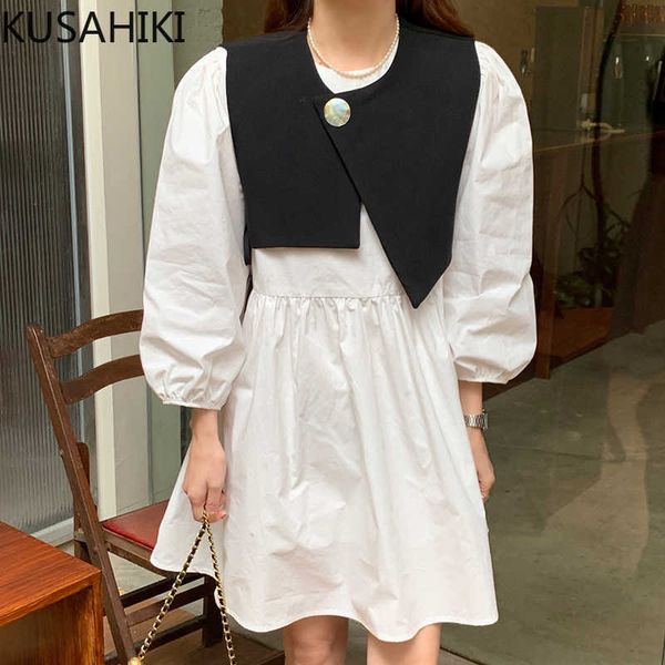 kusahiki woman dress puff sleeve o-neck high waist dresses + irregular single button vest shawl korean sweet vestidos 6g270 210602, Black;gray
kusahiki woman dress puff sleeve o-neck high waist dresses + irregular single button vest shawl korean sweet vestidos 6g270 210602, Black;gray