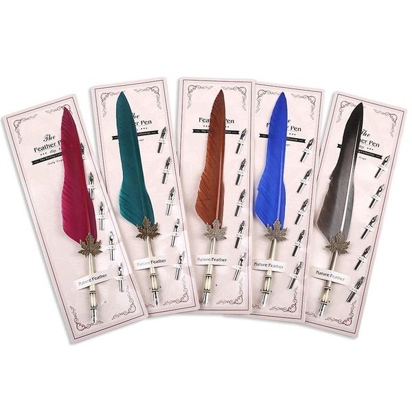 european feather pen creative business gift signature cardboard personality multicolor dip ink fountain office supplies pens
european feather pen creative business gift signature cardboard personality multicolor dip ink fountain office supplies pens