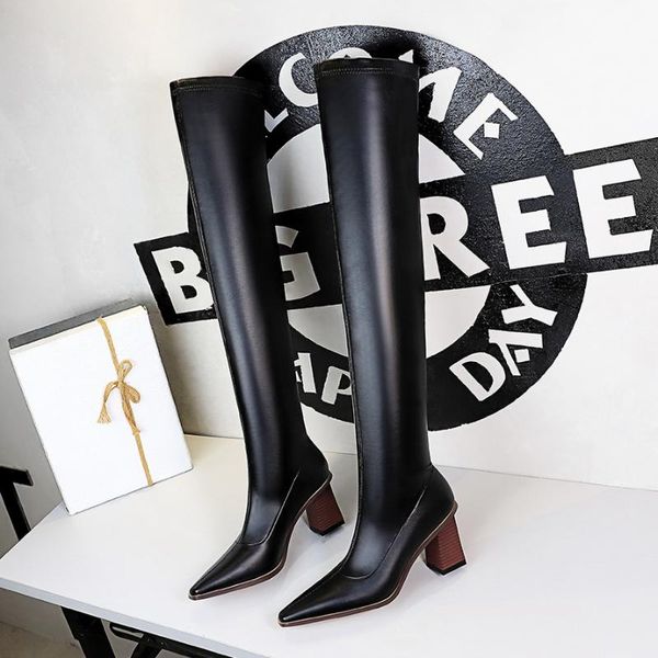 boots bigtree shoes over-the-knee women pointed toe leather wood grain thick heel long high-heeled, Black
boots bigtree shoes over-the-knee women pointed toe leather wood grain thick heel long high-heeled, Black