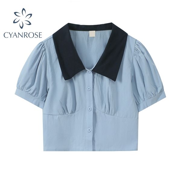 women's blouse patchwork short sleeve summer korean preppy style v neck sweet puff ruched female polo shirts 210430, White
women's blouse patchwork short sleeve summer korean preppy style v neck sweet puff ruched female polo shirts 210430, White