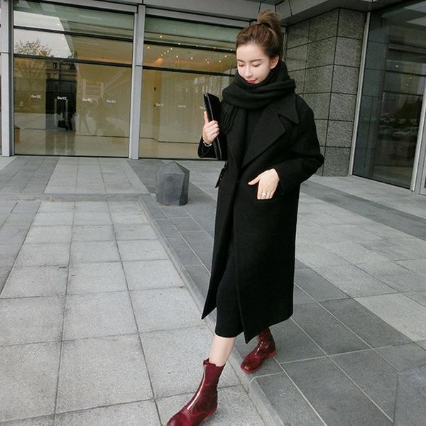 women's wool & blends fashion women black long coats vintage minimalist woolen overcoat camel oversize outwear 4colors
women's wool & blends fashion women black long coats vintage minimalist woolen overcoat camel oversize outwear 4colors