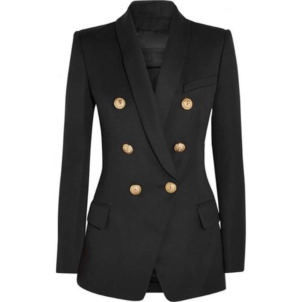 women's jackets 2021 in europe style jacket lion metal buckle double-breasted shawl collar long suit, Black;brown
women's jackets 2021 in europe style jacket lion metal buckle double-breasted shawl collar long suit, Black;brown