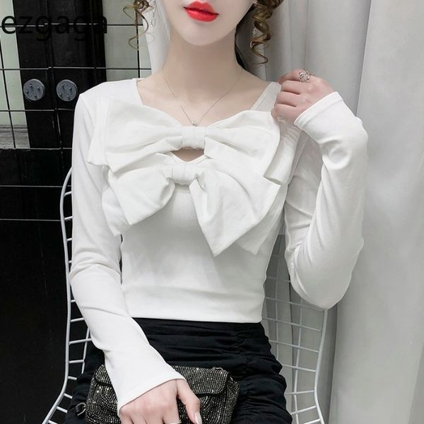 ezgaga bowknot t shirts women long sleeve spring slim solid all-match korean chic elegant office lady tshirts basic 210430, White
ezgaga bowknot t shirts women long sleeve spring slim solid all-match korean chic elegant office lady tshirts basic 210430, White