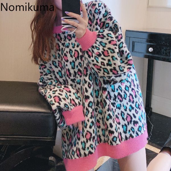 nomikuma casual loose colorful leopard sweater women o neck long sleeve vintage pullover jumpers autumn pull femme 3d035 210514, White;black
nomikuma casual loose colorful leopard sweater women o neck long sleeve vintage pullover jumpers autumn pull femme 3d035 210514, White;black