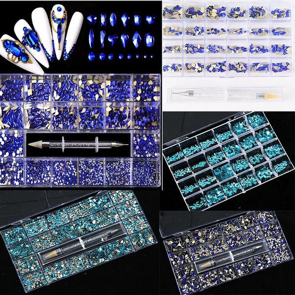 nail art decorations 480/2000pcs glass crystal blue rhinestones 1pc dotting pen sapphire gems bijou 1 box kinds shapes stones, Silver;gold
nail art decorations 480/2000pcs glass crystal blue rhinestones 1pc dotting pen sapphire gems bijou 1 box kinds shapes stones, Silver;gold