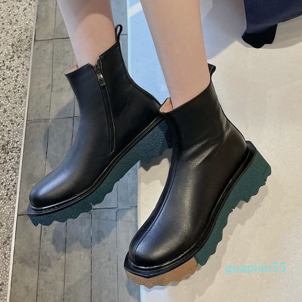 fashion-boots ankle cow leather autumn women shoes round toe square med heel winter short snown, Black
fashion-boots ankle cow leather autumn women shoes round toe square med heel winter short snown, Black