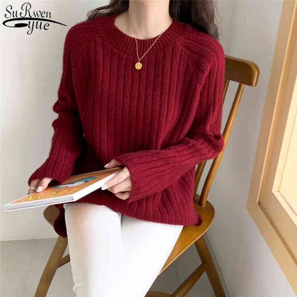 winter clothes pullover women long sleeve knitted sweater solid casual vintage wild warm streetwear 11122 210427, White;black
winter clothes pullover women long sleeve knitted sweater solid casual vintage wild warm streetwear 11122 210427, White;black