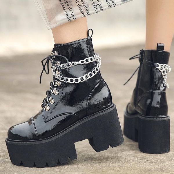 boots prowow punk style women ankle non-slip platform square high heels shoes round toe fashion lace-up chains female short boot, Black
boots prowow punk style women ankle non-slip platform square high heels shoes round toe fashion lace-up chains female short boot, Black