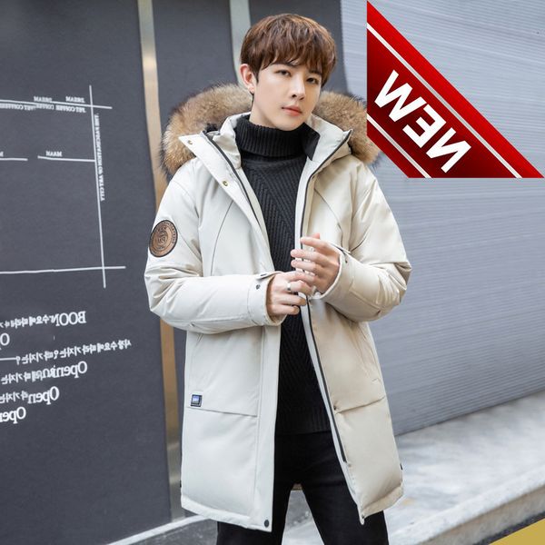 2021 winter male jacket long down man hooded warm parka 90% men's real fur collar youth coat, Black
2021 winter male jacket long down man hooded warm parka 90% men's real fur collar youth coat, Black