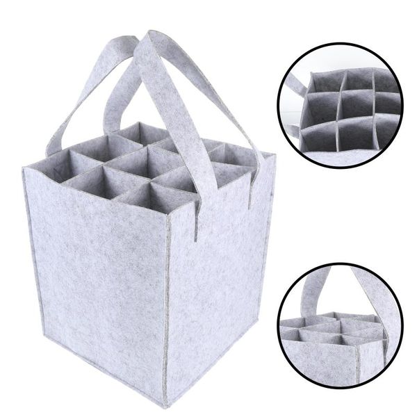 gift wrap 1pc divided bottle bags storage pouches red cover (light grey)