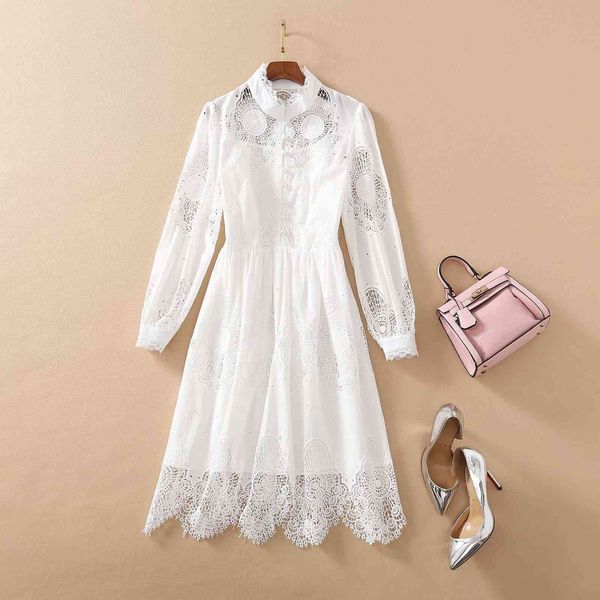 casual dresses european and american women's clothing the spring long sleeve collar fashionable hollowed-out white dress lhly, Black;gray
casual dresses european and american women's clothing the spring long sleeve collar fashionable hollowed-out white dress lhly, Black;gray