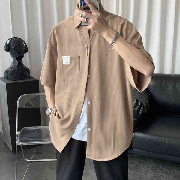 men's casual shirts summer stripe printing mens shirts loose short sleeve suit collar high-quality cotton clothes -2xl uquu, White;black
men's casual shirts summer stripe printing mens shirts loose short sleeve suit collar high-quality cotton clothes -2xl uquu, White;black
