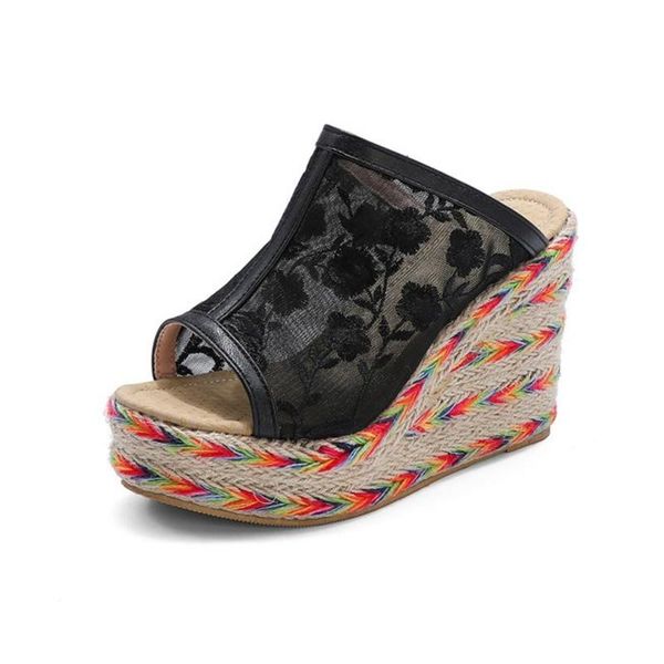 dress shoes handmade peep toe wedge sandals women high heels fashion platform summer pumps large size 45, Black
dress shoes handmade peep toe wedge sandals women high heels fashion platform summer pumps large size 45, Black
