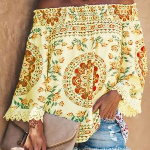 women's t-shirt slash neck women fashion print floral flare sleeved ladies casual solid color loose tees elegant t shirt, White
women's t-shirt slash neck women fashion print floral flare sleeved ladies casual solid color loose tees elegant t shirt, White
