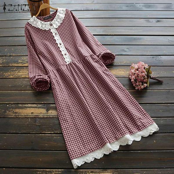 casual dresses vintage sundress oversized zanzea women plaid checked midi shirt dress 2021 spring long sleeve lace patchwork vestidos femme, Black;gray
casual dresses vintage sundress oversized zanzea women plaid checked midi shirt dress 2021 spring long sleeve lace patchwork vestidos femme, Black;gray
