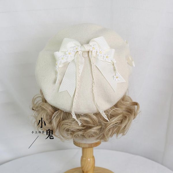 party masks 2021 japanese handmade original mori girl bow beret flat cap super fairy cute daisy lace soft lolita painter's hat
party masks 2021 japanese handmade original mori girl bow beret flat cap super fairy cute daisy lace soft lolita painter's hat