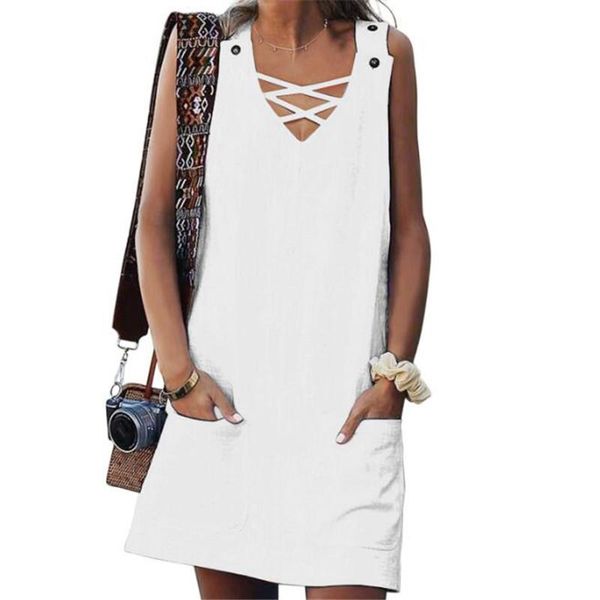 casual dresses fashion beach style dress women v-neck sleeveless solid hallow out tank cotton mini with pocket, Black;gray
casual dresses fashion beach style dress women v-neck sleeveless solid hallow out tank cotton mini with pocket, Black;gray
