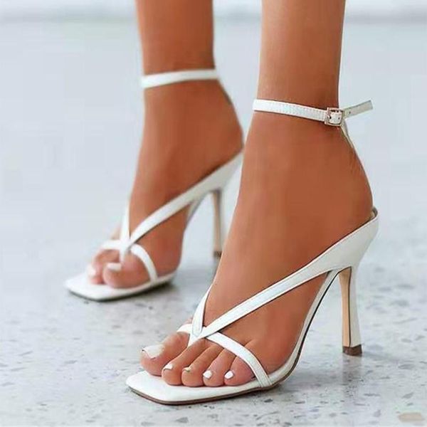 sandals summer women classics high heels strap white ladies fashion slip on thin 2021, Black
sandals summer women classics high heels strap white ladies fashion slip on thin 2021, Black