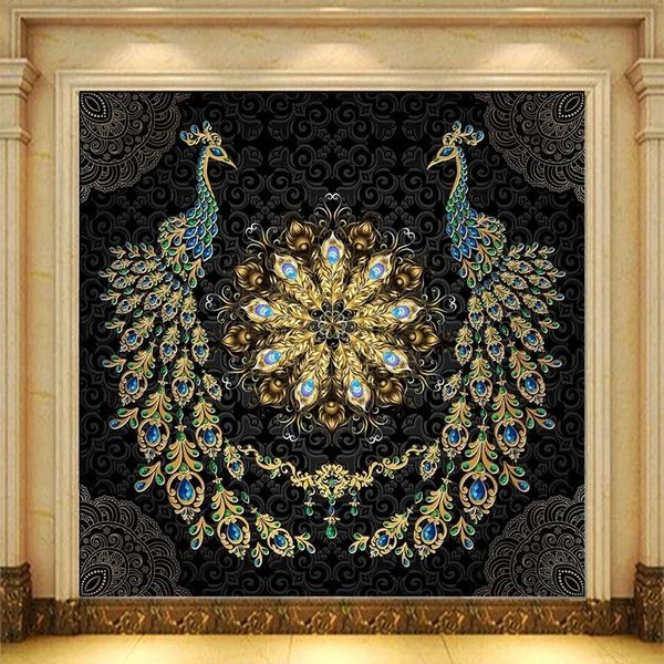 custom 3d mural european style luxury black gold gem peacock living room bedroom home decor self adhesive wallpaper waterproof wallpapers
custom 3d mural european style luxury black gold gem peacock living room bedroom home decor self adhesive wallpaper waterproof wallpapers