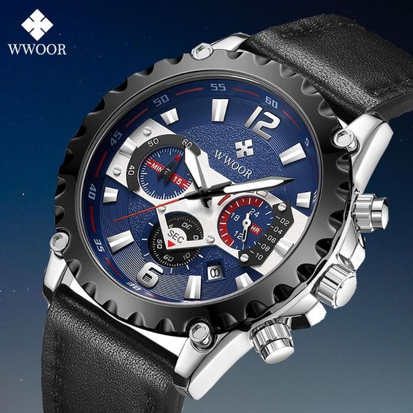 wristwatches wwoor 2021 brand fashion luxury men leather watch military sport chronograph quartz waterproof reloj hombre, Slivery;brown
wristwatches wwoor 2021 brand fashion luxury men leather watch military sport chronograph quartz waterproof reloj hombre, Slivery;brown