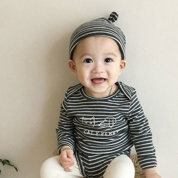 baby boys cartoon cat dog striped long sleeve bodysuit with cap baby girls pure cotton jumpsuits clothes 210508, Blue
baby boys cartoon cat dog striped long sleeve bodysuit with cap baby girls pure cotton jumpsuits clothes 210508, Blue