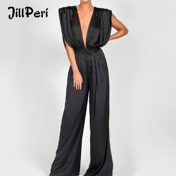 women's jumpsuits & rompers jillperi deep v neck sleeveless jumpsuit luxury silk satin solid flare pant romper elegant outfit party wea, Black;white
women's jumpsuits & rompers jillperi deep v neck sleeveless jumpsuit luxury silk satin solid flare pant romper elegant outfit party wea, Black;white