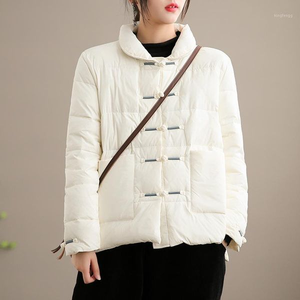 women's down & parkas fmfssom vintage single breasted ultra light coat winter women casual 90% white duck jacket chinese style outwear, Black
women's down & parkas fmfssom vintage single breasted ultra light coat winter women casual 90% white duck jacket chinese style outwear, Black