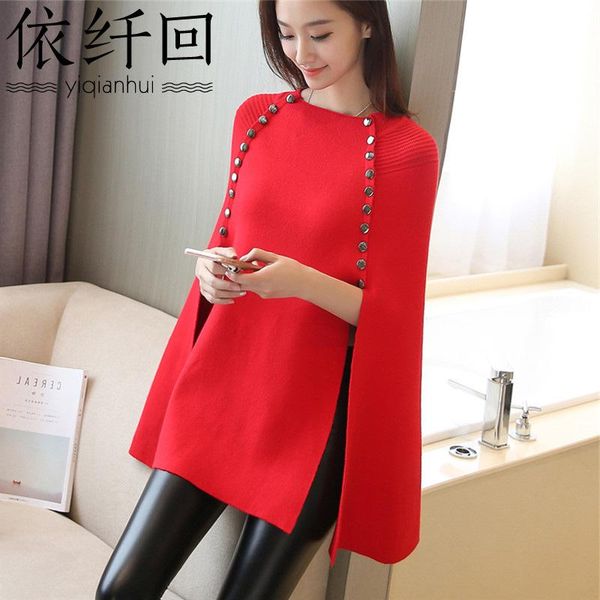 women's sweaters luxury party/club ladies wool metal button elegant knitting sweater cape winter ponchos loose pullover long knitted ju, White;black
women's sweaters luxury party/club ladies wool metal button elegant knitting sweater cape winter ponchos loose pullover long knitted ju, White;black