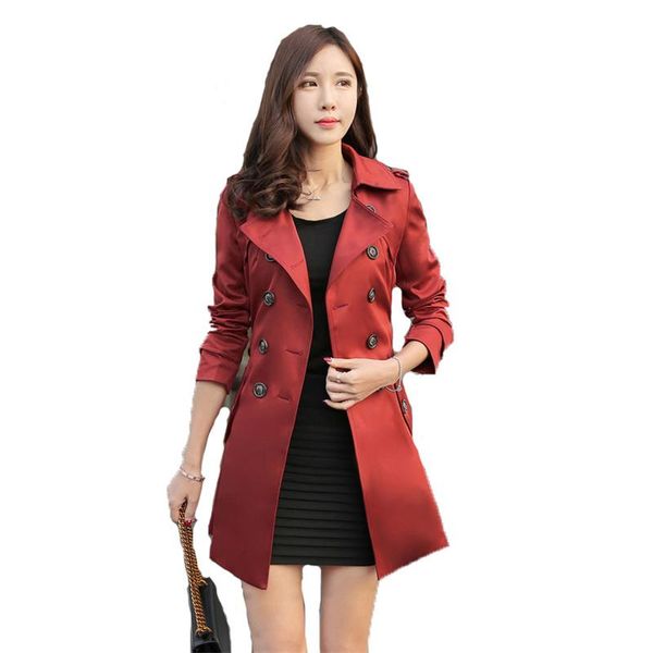 women's plus size windbreaker korean style fashion temperament belt slim red black mid-length trench coat feminina n942 coats, Tan;black
women's plus size windbreaker korean style fashion temperament belt slim red black mid-length trench coat feminina n942 coats, Tan;black