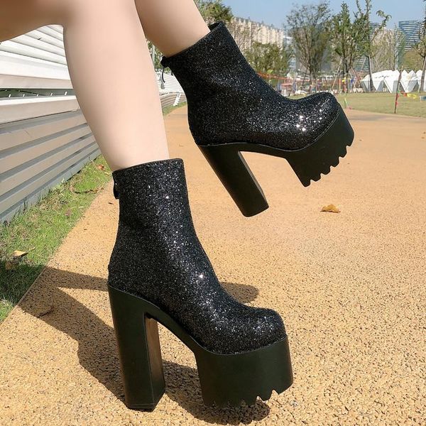 ultra-high heel booties elastic thin women 2021 thick platform waterproof round head hate high boots, Black
ultra-high heel booties elastic thin women 2021 thick platform waterproof round head hate high boots, Black