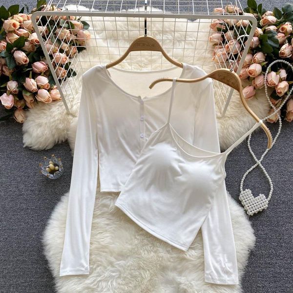 women's blouses & shirts autumn black/white o-neck single breasted long sleeve cardigans + short camis two pieces suit women casual 2pc
women's blouses & shirts autumn black/white o-neck single breasted long sleeve cardigans + short camis two pieces suit women casual 2pc
