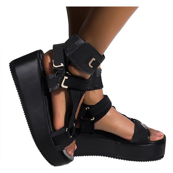 sandals platform for womens open toe ankel strap flats comfortable beach shoes femme plus size chaussures, Black
sandals platform for womens open toe ankel strap flats comfortable beach shoes femme plus size chaussures, Black
