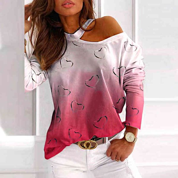 women elegant halter blouse shirt heart shape print long sleeve casual pullovers lady autumn off shoulder blouses, White
women elegant halter blouse shirt heart shape print long sleeve casual pullovers lady autumn off shoulder blouses, White