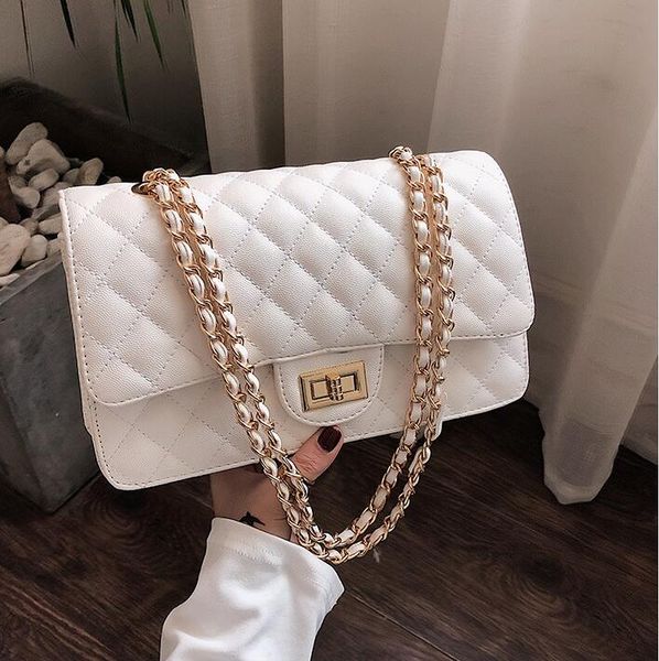 Factory sales shoulder bags with small fragrance and retro sewing sewing women chain bag elegant trend Plaid handbag Joker classic leather handbags 873, White
Factory sales shoulder bags with small fragrance and retro sewing sewing women chain bag elegant trend Plaid handbag Joker classic leather handbags 873, White