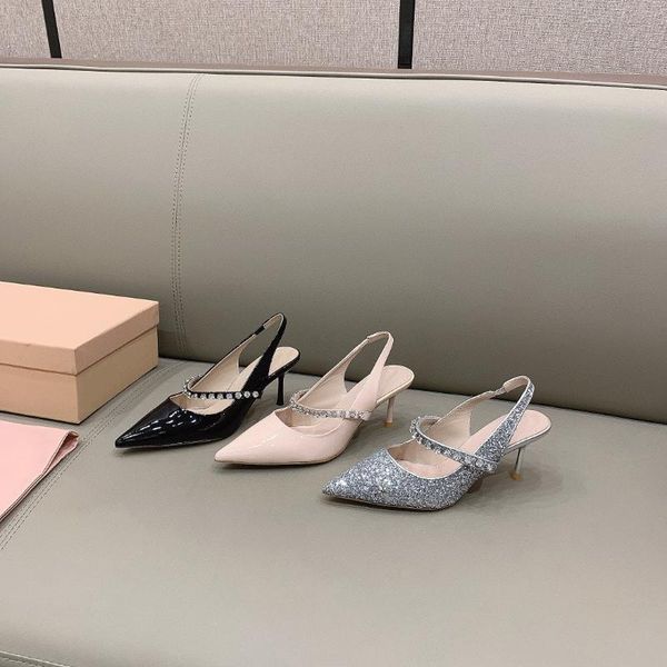 dress shoes summer patent leather pumps stiletto sequins and diamonds heel ankle strap hoof heels pointed zapatillas mujer size 35-39, Black
dress shoes summer patent leather pumps stiletto sequins and diamonds heel ankle strap hoof heels pointed zapatillas mujer size 35-39, Black