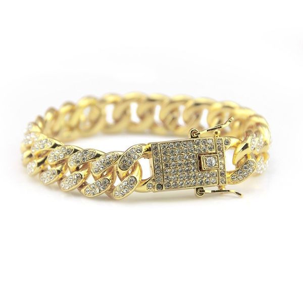 new bracelet stylish cuban chain gold plated hip hop all crystal men's ice out bracelet, Black
new bracelet stylish cuban chain gold plated hip hop all crystal men's ice out bracelet, Black