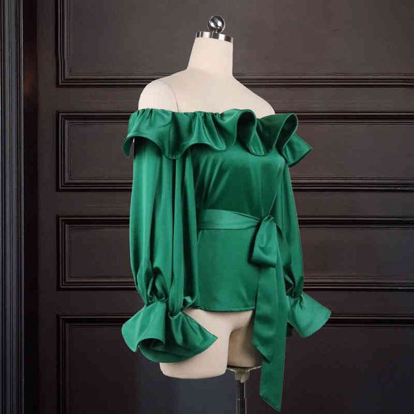 Women's Polos Women Blouses Tops Shirts Off Shoulder Ruffles Long Lantern Sleeves Sexy Christmas with Waist Belt Spring Fashion Lady Bluas RUSV, White
Women's Polos Women Blouses Tops Shirts Off Shoulder Ruffles Long Lantern Sleeves Sexy Christmas with Waist Belt Spring Fashion Lady Bluas RUSV, White