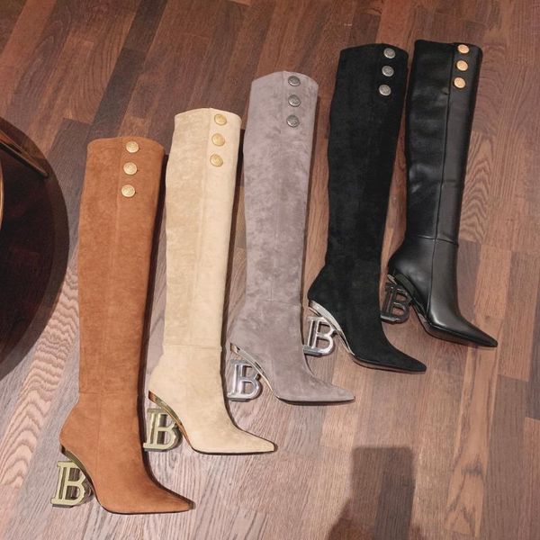 boots women shoes size35-41 pointed toe super high metal heels genuine leather cow suede over the knee stretch zapatos de mujer, Black
boots women shoes size35-41 pointed toe super high metal heels genuine leather cow suede over the knee stretch zapatos de mujer, Black