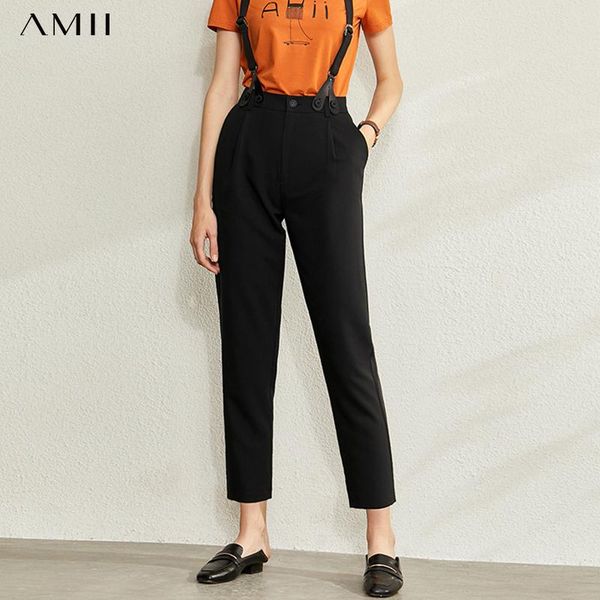 women's pants & capris amii minimalist spring detachable strap suit office lady straight solid high waist female ankle-length 12021075, Black;white
women's pants & capris amii minimalist spring detachable strap suit office lady straight solid high waist female ankle-length 12021075, Black;white
