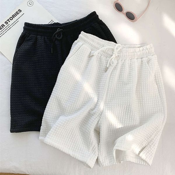 men's shorts summer men's shorts trend loose thin capris waffle sports beach pants, White;black
men's shorts summer men's shorts trend loose thin capris waffle sports beach pants, White;black