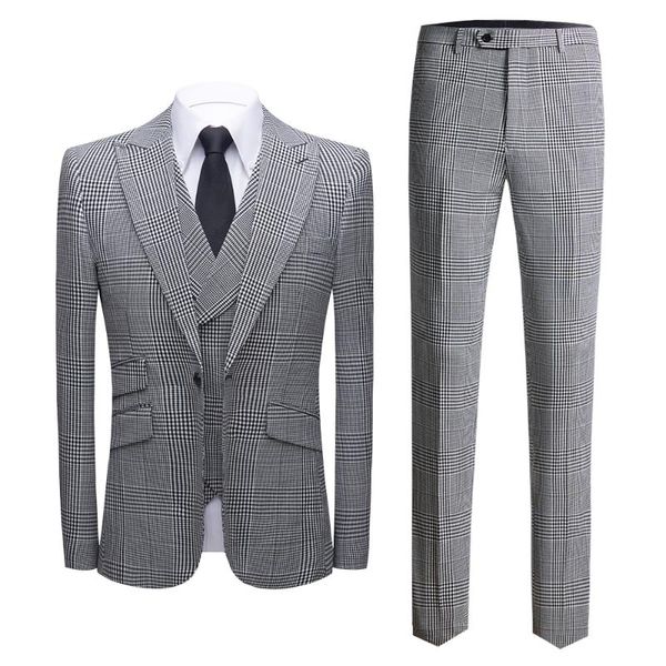 men's suits & blazers classic black and white plaid slim-fit tuxedo prom dress 3-piece jacket vest pants arrivals 2021 wedding suit, White;black
men's suits & blazers classic black and white plaid slim-fit tuxedo prom dress 3-piece jacket vest pants arrivals 2021 wedding suit, White;black