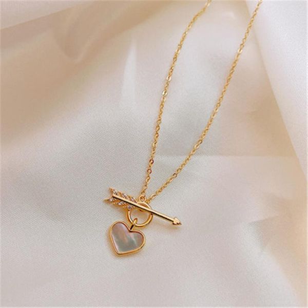 chains 2021 cupid arrow shell love pendant short necklace for woman fashion korean jewelry luxury party unusual girl's neck chain, Silver
chains 2021 cupid arrow shell love pendant short necklace for woman fashion korean jewelry luxury party unusual girl's neck chain, Silver