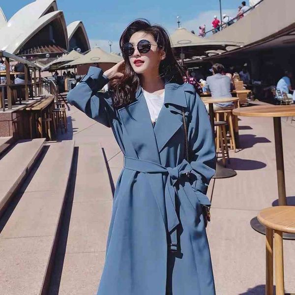 women fashion solid sashes long trench ladies turn down collar full sleeve slim windbreaker chic girls streetwear 210521, Tan;black
women fashion solid sashes long trench ladies turn down collar full sleeve slim windbreaker chic girls streetwear 210521, Tan;black