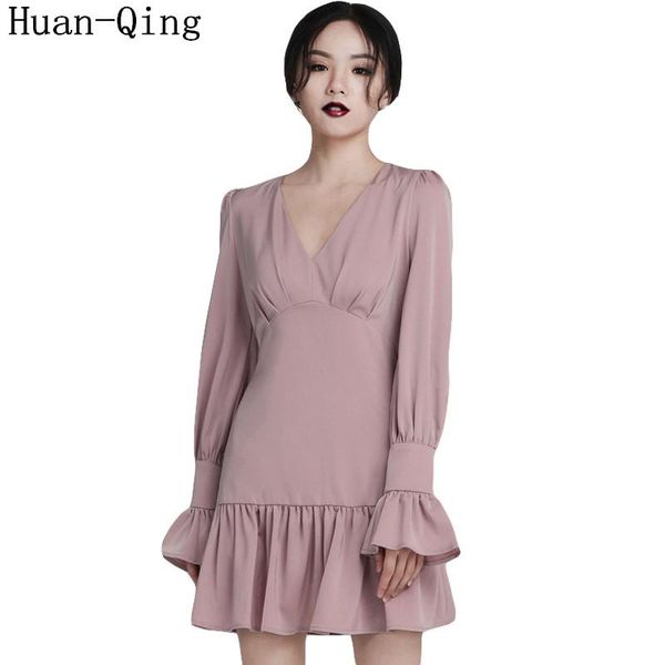 casual dresses europe autumn ladies v-neck slim pleated ruffles dress women vintage long sleeve elegant office party mini vestidos, Black;gray
casual dresses europe autumn ladies v-neck slim pleated ruffles dress women vintage long sleeve elegant office party mini vestidos, Black;gray