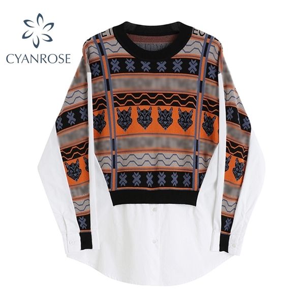 irregular spliced chic print blouses women long sleeve pullover o-neck streetwear oversized ins fashion blusas female 210515, White
irregular spliced chic print blouses women long sleeve pullover o-neck streetwear oversized ins fashion blusas female 210515, White