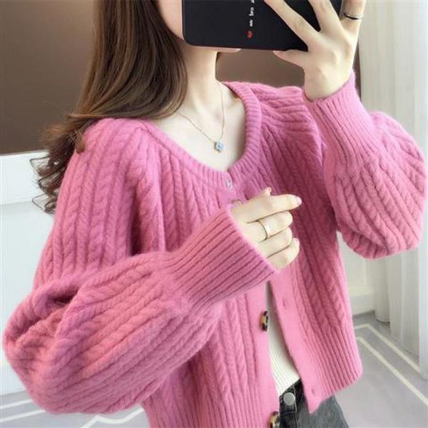 women's knits & tees pink knitted cardigans sweater fashion autumn long sleeve loose coat casual cloth button short v neck clothes for, White
women's knits & tees pink knitted cardigans sweater fashion autumn long sleeve loose coat casual cloth button short v neck clothes for, White