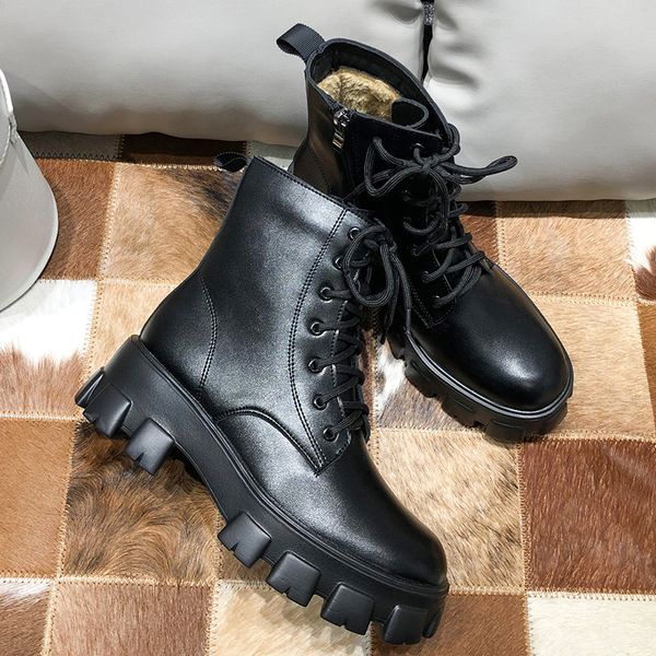 martin autumn and winter 2021 plush british lace up muffin thick bottom women's short boots, Black
martin autumn and winter 2021 plush british lace up muffin thick bottom women's short boots, Black