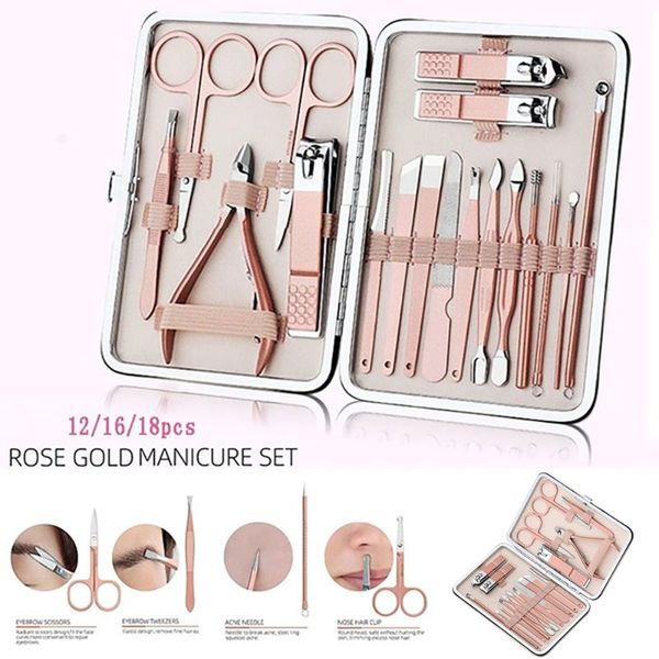 nail art kits 12/16/18pcs/set stainless steel clipper set multifunctional tweezers ear pick eyebrow scissors manicure tool kit
nail art kits 12/16/18pcs/set stainless steel clipper set multifunctional tweezers ear pick eyebrow scissors manicure tool kit