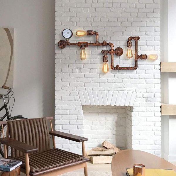 wall lamp antique industrial with decorative water pipe suitable for bar restaurant el corridor
wall lamp antique industrial with decorative water pipe suitable for bar restaurant el corridor
