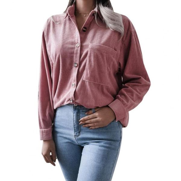 women's t-shirt lady shirt long sleeve solid color loose turn-down collar autumn blouse for work, White 
women's t-shirt lady shirt long sleeve solid color loose turn-down collar autumn blouse for work, White